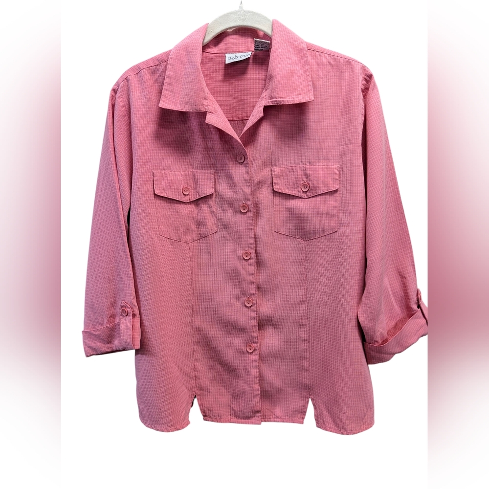 Apparenza Pink 3/4 Sleeve Button-Up Blouse Size Medium